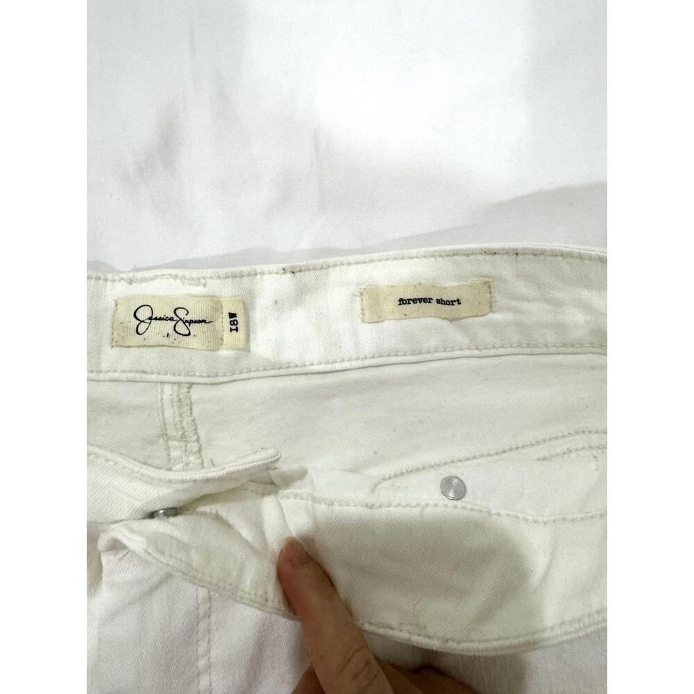 Jessica Simpson White Soft Stretch 6” Inseam Forever Denim Shorts Size 18W - Picture 5 of 8